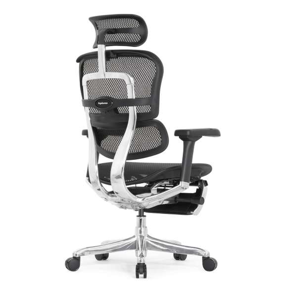 Кресло FALTO Ergohuman Elite 2 с подножкой ( чёрный каркас /сетка чёрный T-168-B1 Black )