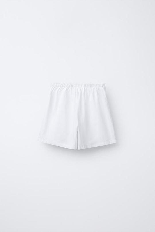 ZARA ШОРТЫ С КРУЖЕВОМ, БЕЛЫЙ