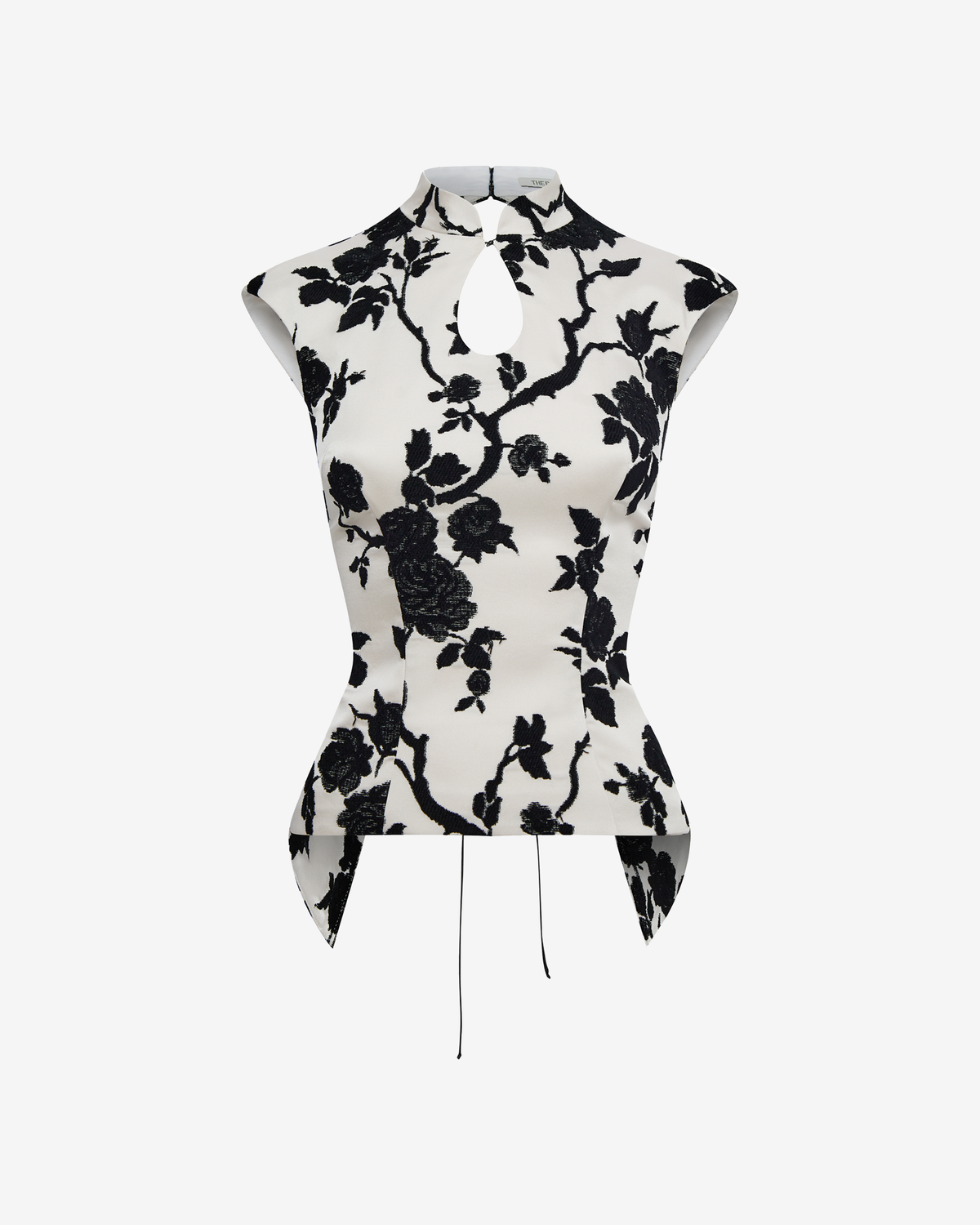 Топ из жакарда с завязками по спине