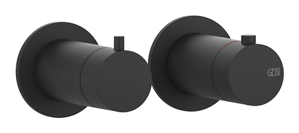 Термостат для душа Gessi316, на 1 выход, внешние части, цвет Matte Black