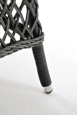 "Эспрессо" плетеный круглый стол, диаметр 118 см, цвет графит