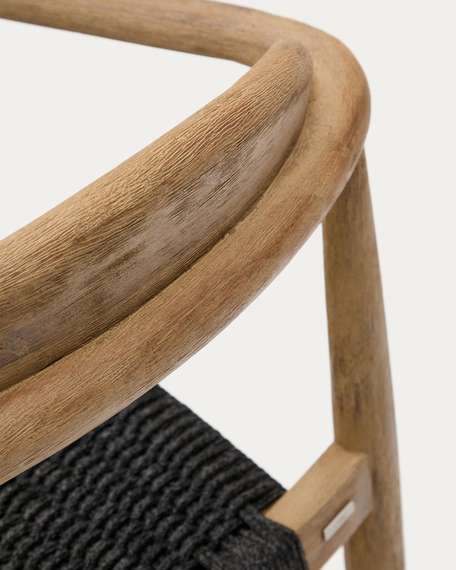 Стул Glynis массив эвкалипта с черным сиденьем