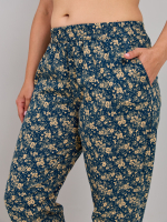 Брюки Б-18/индиго-цветыбежевые