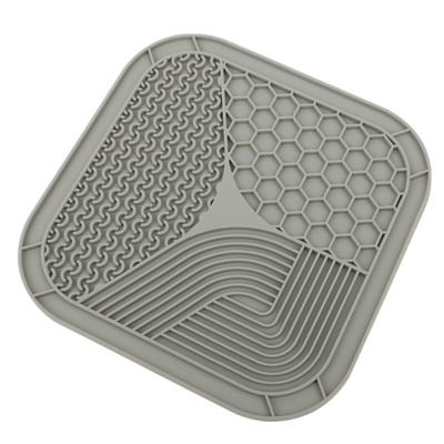 Силиконовая миска для лизания, медленного кормления 20х20х1,5 rich breed м-4 серый