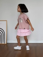 Футболка детская оверсайз укороченная с принтом