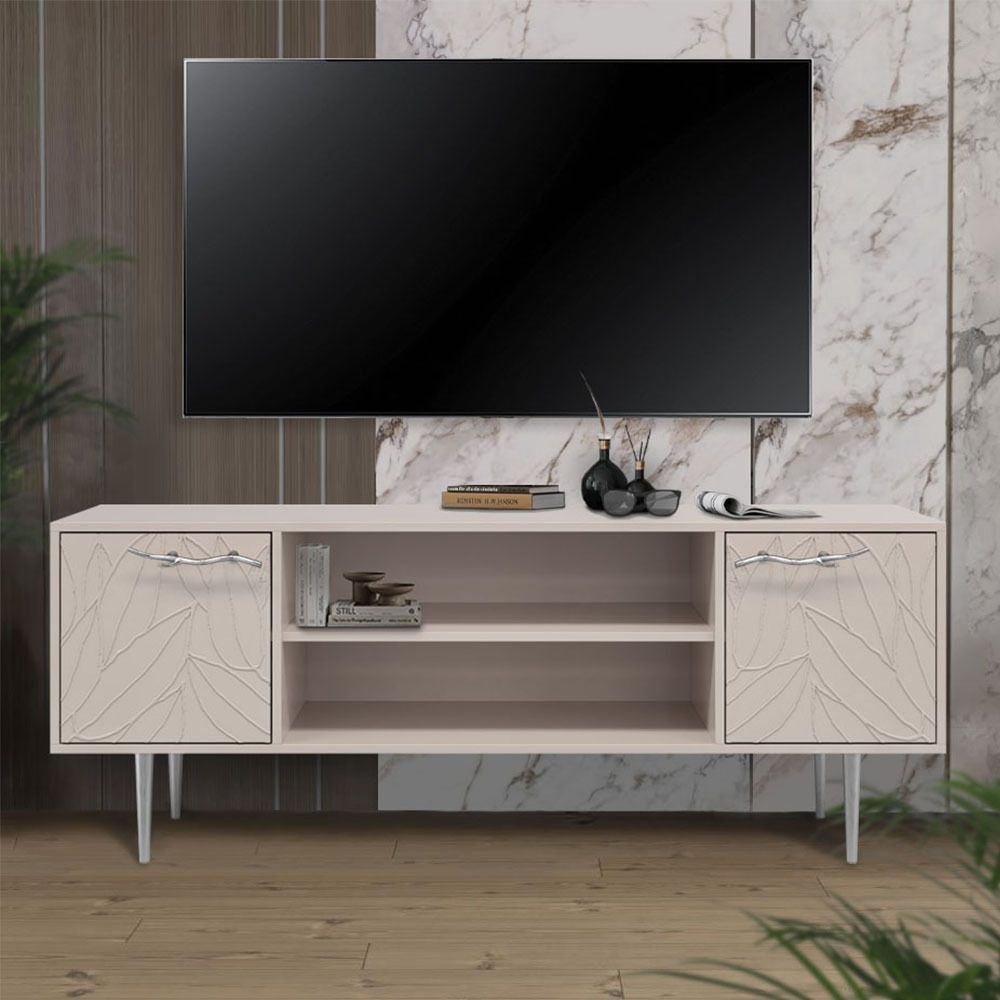 Тумба под ТВ Арт Колор leaves 155см Стайл Сильвер Серый агат