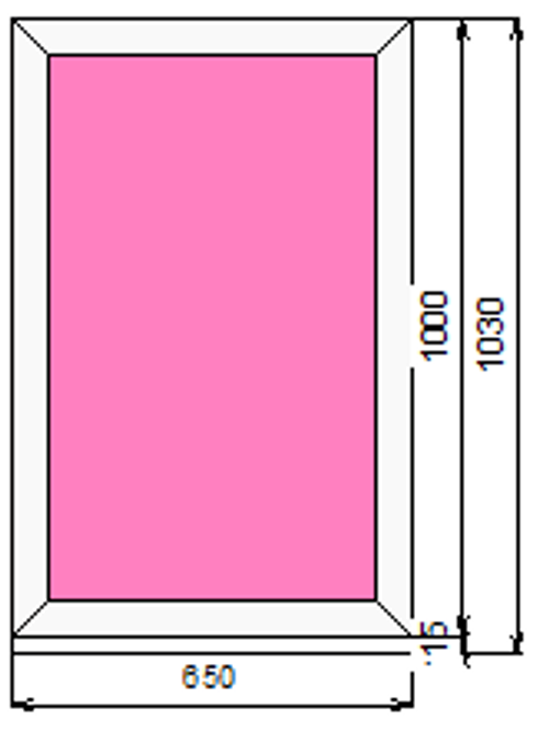 Пластиковое окно  1000 х 650 ТермА Эко с глухой створкой