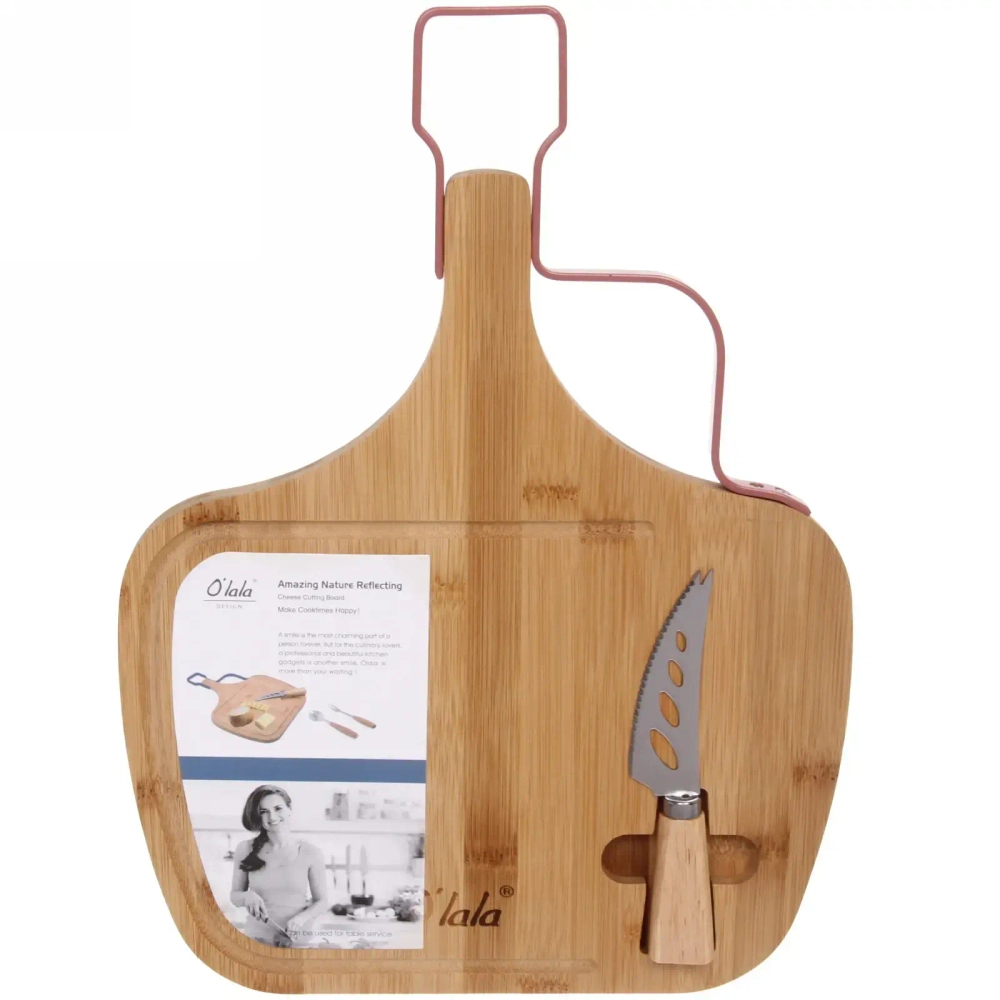 Доска разделочная «O'lala» 39*28.5*1,5см в наборе с ножом для сыра