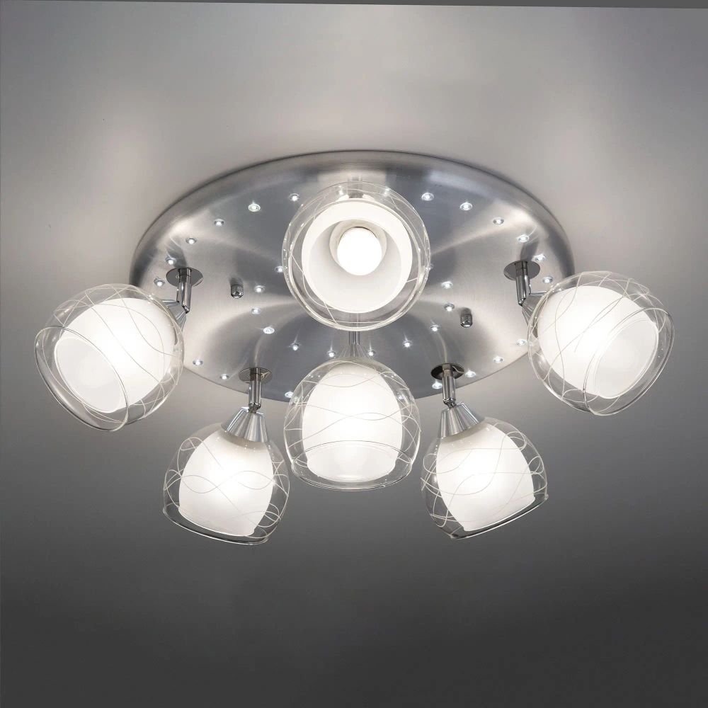 Citilux Самба CL158162 Люстра с поворотными плафонами Алюминий Хром