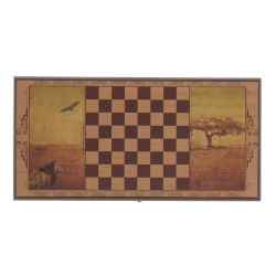 GAEM Игра настольная 2 в 1 ( шашки, нарды) "Лев", L50 W25 H3 см