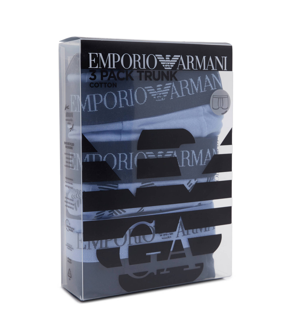 Трусики-боксеры 3шт. Emporio Armani - голубой(111625 4R722)