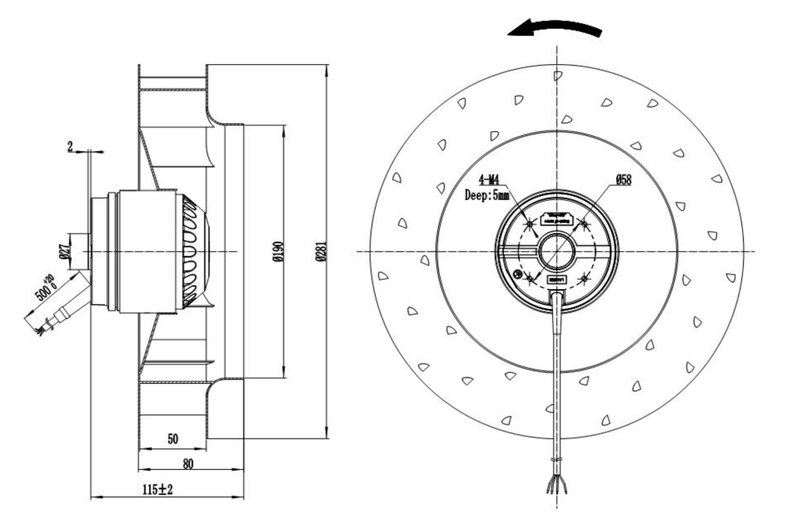 Мотор-колесо AB280R5-92-09