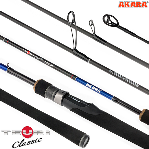 Спиннинг штекерный угольный 2 колена Akara Teuri Classic ML762 TX-30 (5,5-17,5) 2,3 м