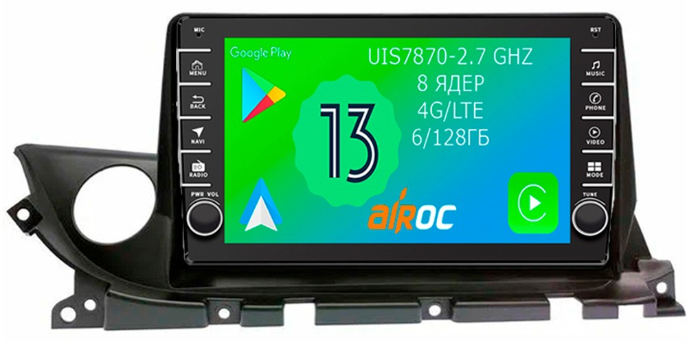 Магнитола для Mazda 6 2019+ - Airoc AB-2445 (кнопки и крутилки), Android 13, TS20, 6/128Гб, SIM-слот, CarPlay