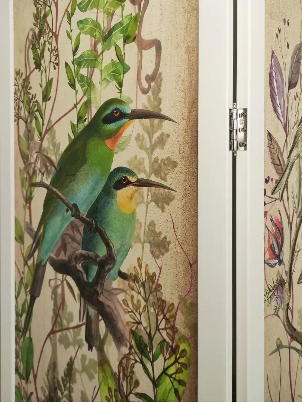 Ширма из массива дерева "Птички" 180см