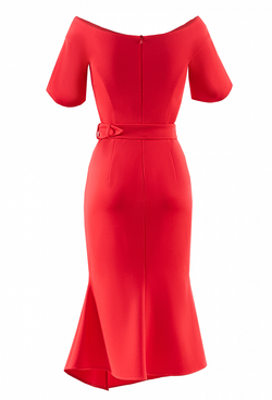 Трикотажное платье красное 23-02-20 SS
