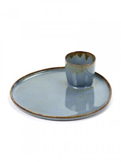 Блюдо с подставкой для яиц SERAX керамика/smokey blue коллекция Terres de rêves