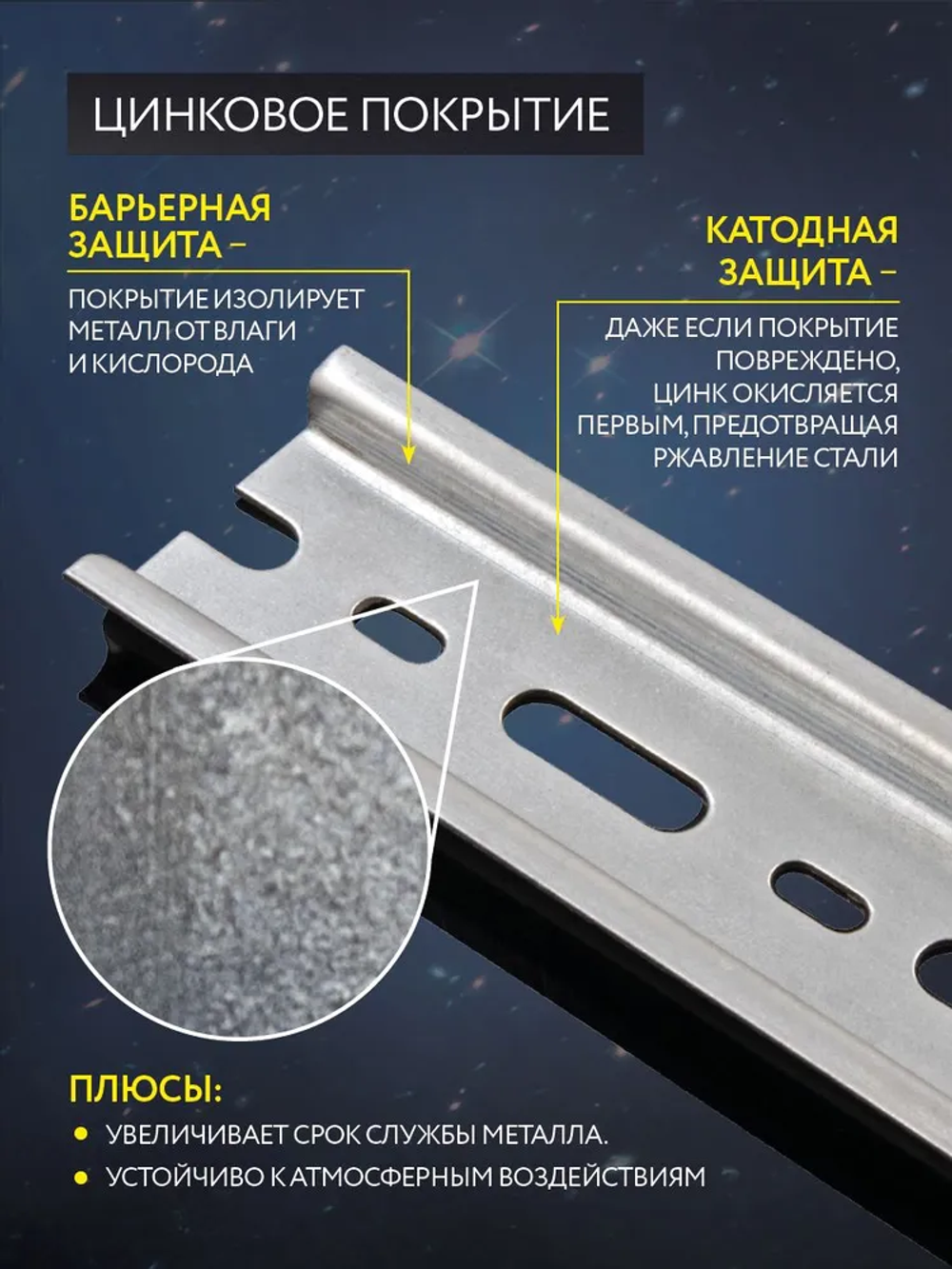 DIN-рейка монтажная, перфорированная, оцинкованная 100 мм.