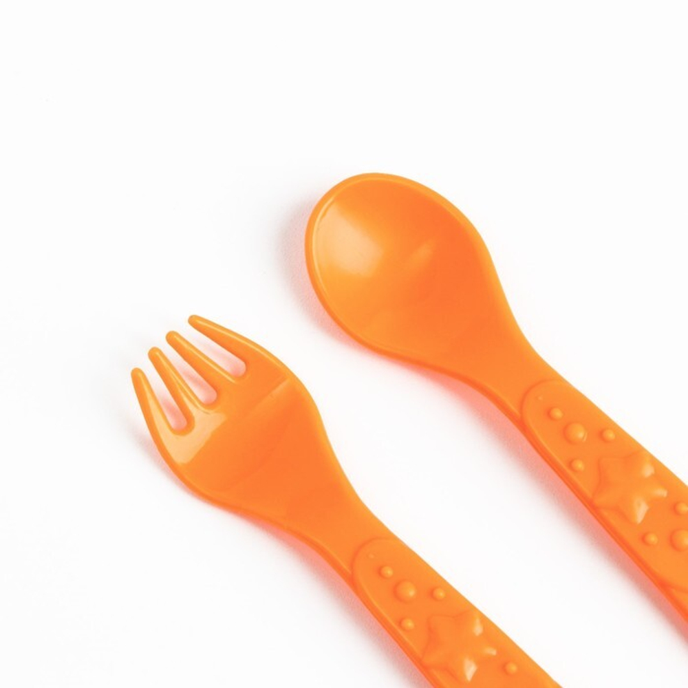 7310959 Набор  детской посуды «Очень вкусно», тарелка на присоске 250мл, вилка, ложка