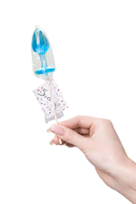 Голубой леденец в форме анальной пробки со вкусом блю кюрасао - 29 гр. (Цвет: голубой)