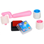 Штамп детский Basir с 3 сменными роликами и штемпельной подушкой, 9 см, серия "Космос", ассорти