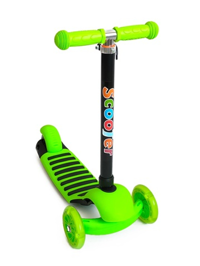 Самокат детский 3-х колесный (2 светящ. передних 120 мм, заднее 80 мм) регулир. высота руля 52-90 см, до 40кг