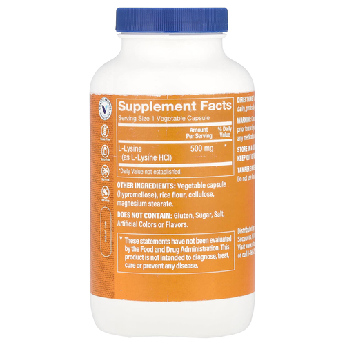 The Vitamin Shoppe, L-лизин, 500 мг, 300 растительных капсул