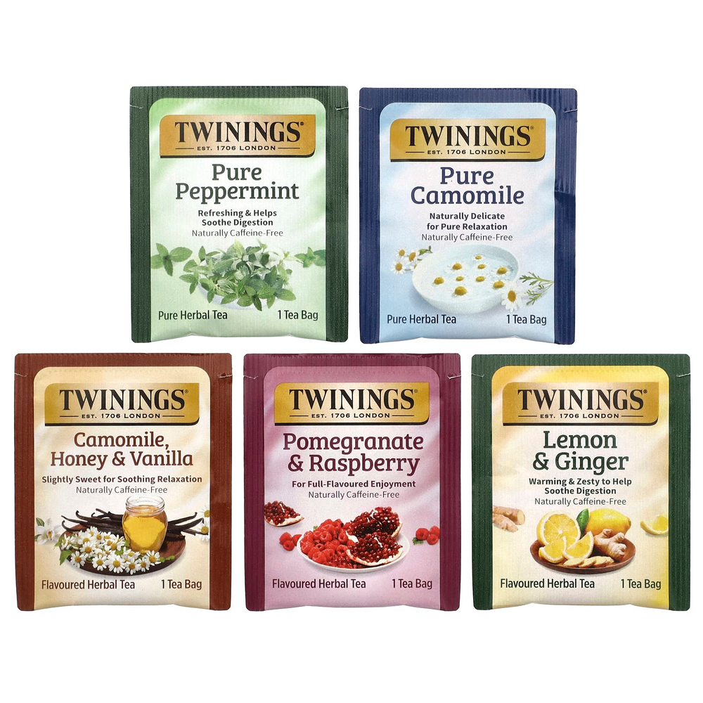 Twinings, Ассорти из травяных чаев, смешанный набор, без кофеина, 20 чайных пакетиков, 34 г (1,23 унции)