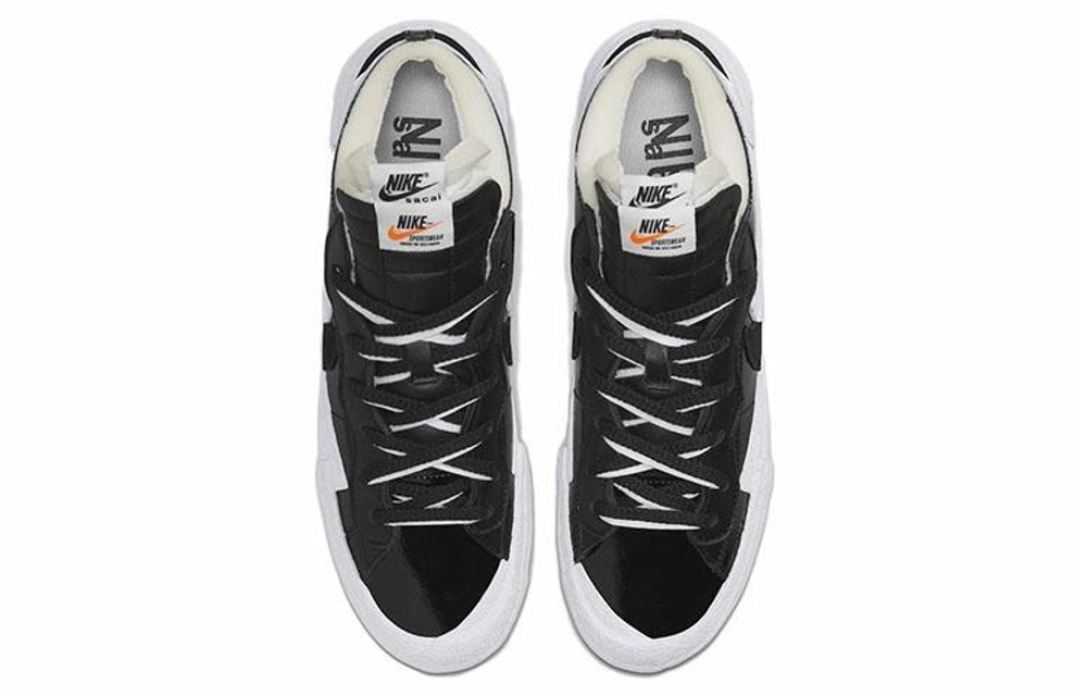 Кроссовки Sacai X Nike Blazer Low Black Patent Leather