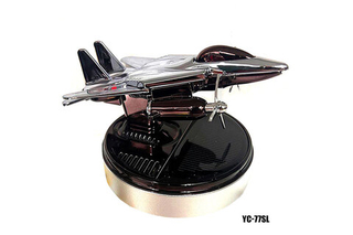 Ароматизатор-игрушка -на торпеду- Самолет-Истребитель - солн батар (жидк)- YC-77SL Silver