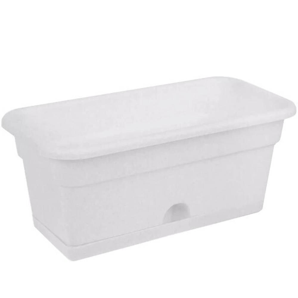 Ящик балконный 8л 400*200*170 с отверстием для нижнего полива цвет мрамор