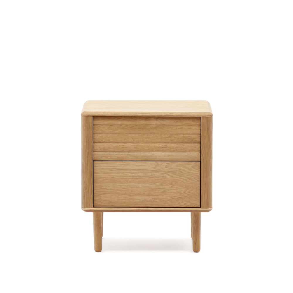 Lenon Тумбочка с 2 ящиками из шпона дуба 50 x 55 см