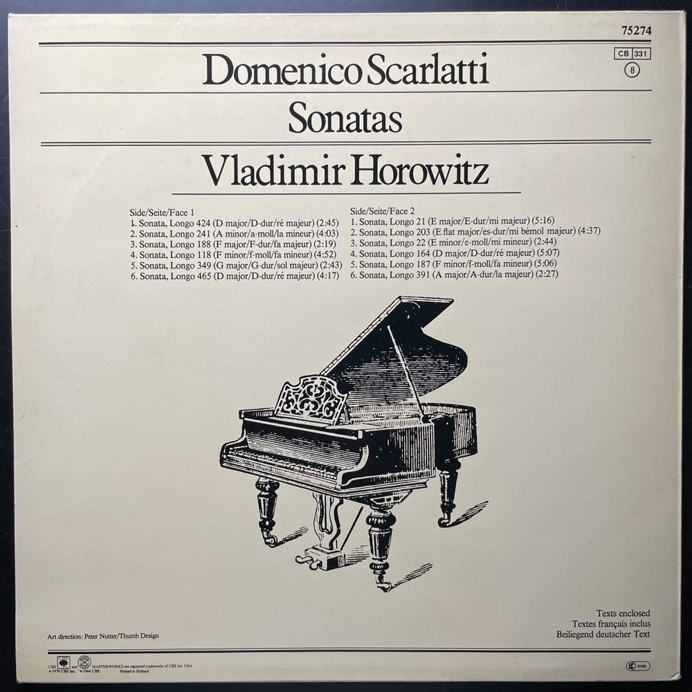 Доменико Скарлатти - Владимир Горовиц – Сонаты (Германия 1979г.)