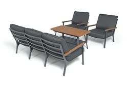 "Крокус" лаунж-зона 5-местная из алюминия, цвет темно-серый