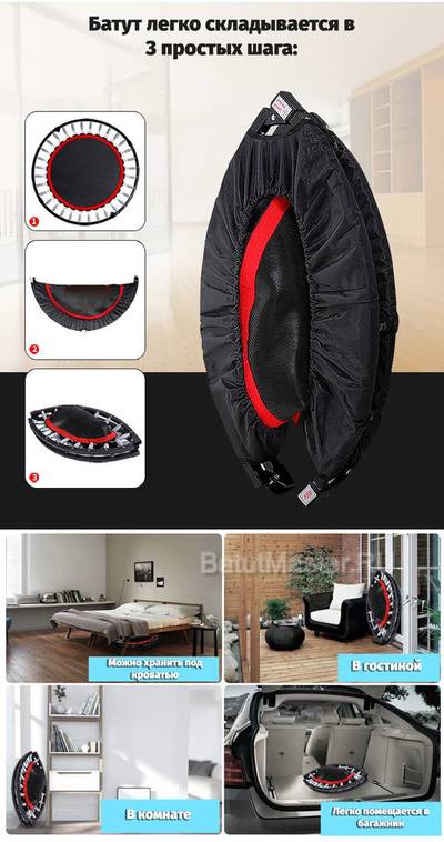 Каркасный батут, диаметр 3,3 фт, черно-зеленый B-15734