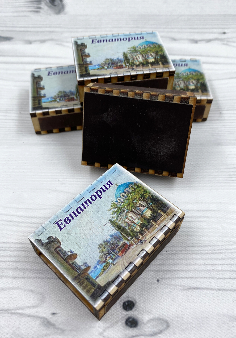 спички с видами городов