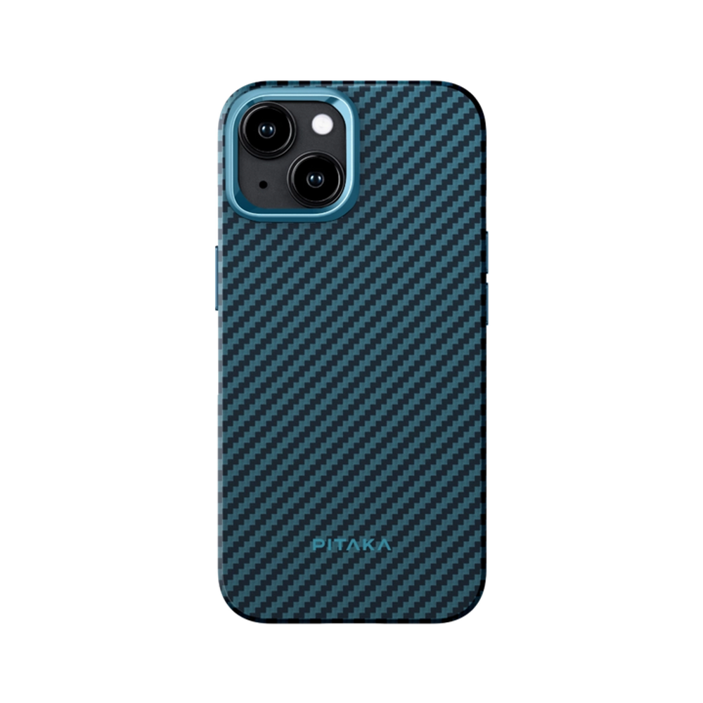 Противоударный чехол Pitaka MagEZ Pro 4 для iPhone 15 1500D Black/Blue (Twill)