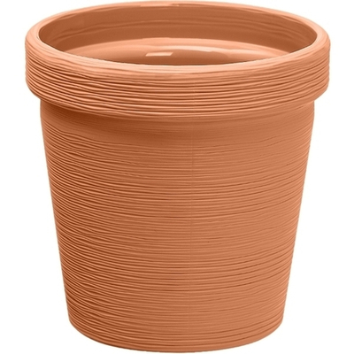 Кашпо для цветов пластиковое 1,1л d-13см «Терра» Карамельный