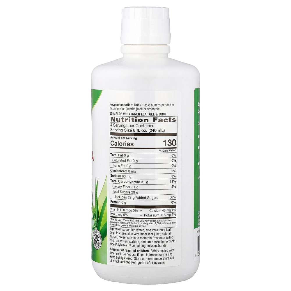 Nature's Way, сок из листьев алоэ вера и гель из внутренней части листьев алоэ вера (Aloe Polymax+™), ягодный вкус, 1 л (33,8 жидк. унции)