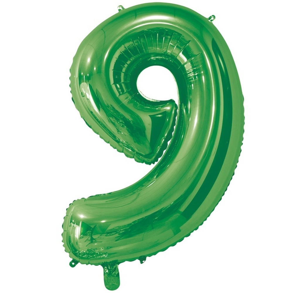 Цифра зеленая 8 с гелием 65 см