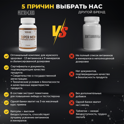 Matrix Labs SUPER MEN Multivitamin & Mineral (90 капс.) [M]