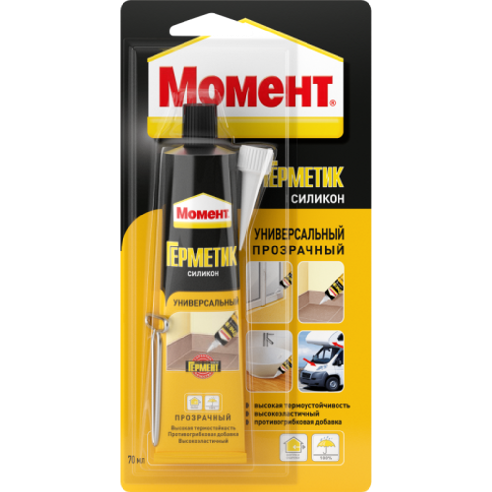 Герметик Момент 3002434 силиконовый универсальный прозрачный 70 мл.