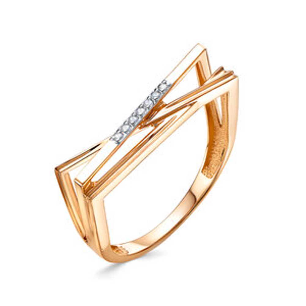 Кольцо из золота с фианитами