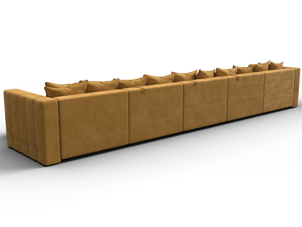 Диван П-образный Лига-052 НПБ МегаЛонг, BRUT 10 ВЕЛЮР желтый