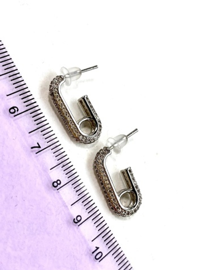 27780-р Швензы-гвоздик овал с цирконами, пара