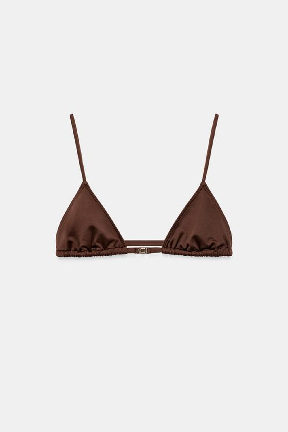 ZARA ОДНОТОННЫЙ ТОП-БИКИНИ, КОРИЧНЕВЫЙ