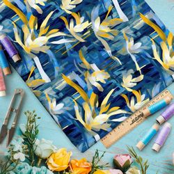 Ткань премиум Оксфорд 600D цветочная абстракция