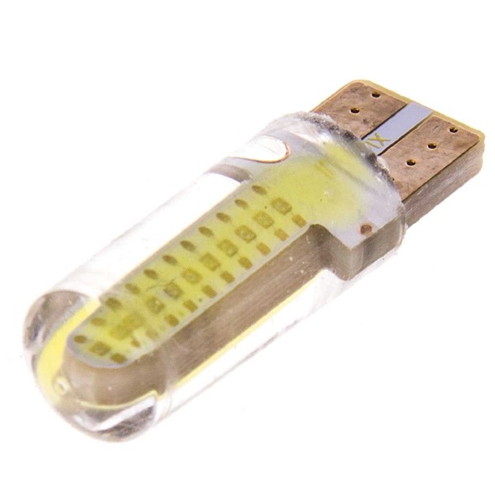 Светодиодная лампа W5W (T10) 12V W2.1x9.5d Skyway, 1 COB, белый, прозрачный