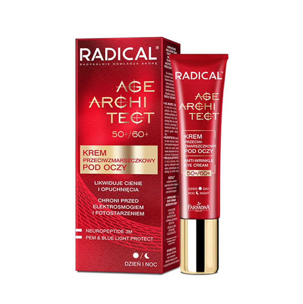 Крем от морщин вокруг глаз ликвидирующий тени и мешки 50+/60+ Farmona Radical Age Architect Anti Wrinkle Eye Cream 15мл