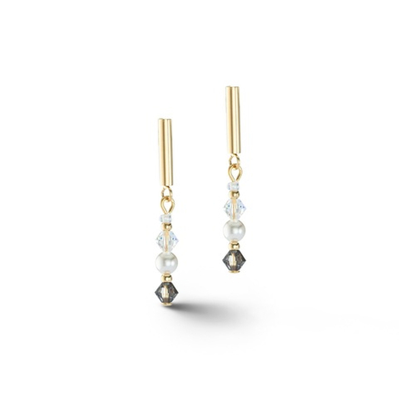 Серьги-пусеты Coeur de Lion Grey-Crystal 6022/21-1218